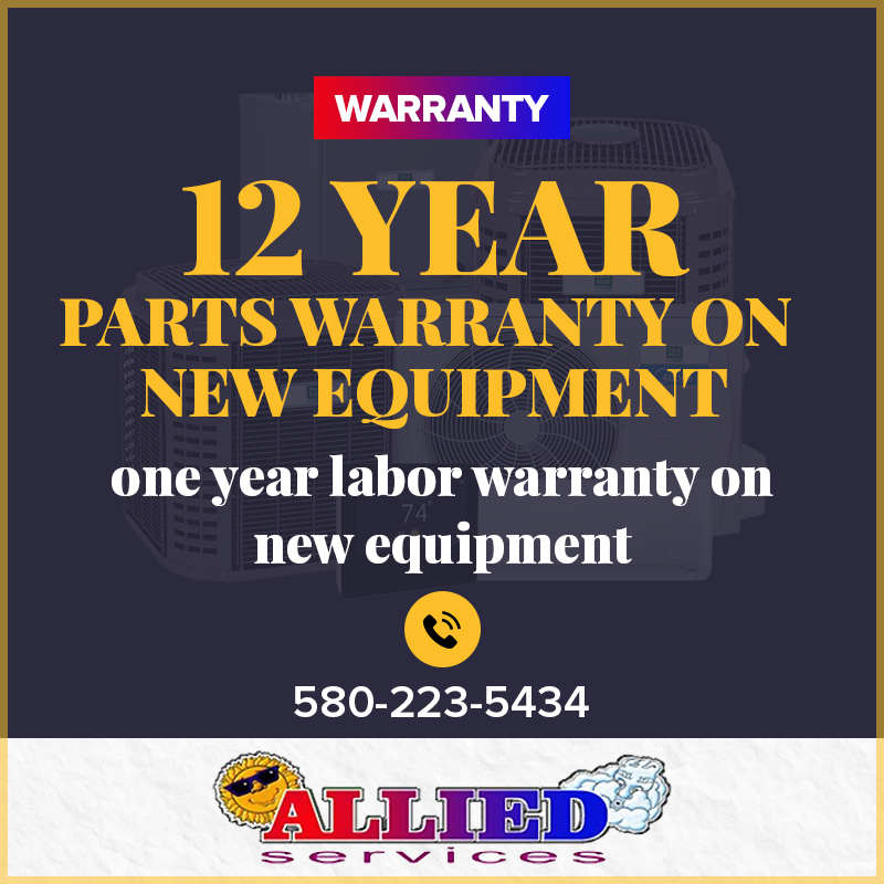 12 year parts warranty on new equipment